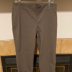 JM Collection Women Taupe Straight Leg Dress Pants (size L)